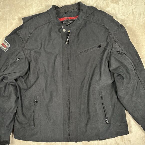 Street & Steel Armored Padded Motorcycle Biker Jacket Black Men’s Size Large